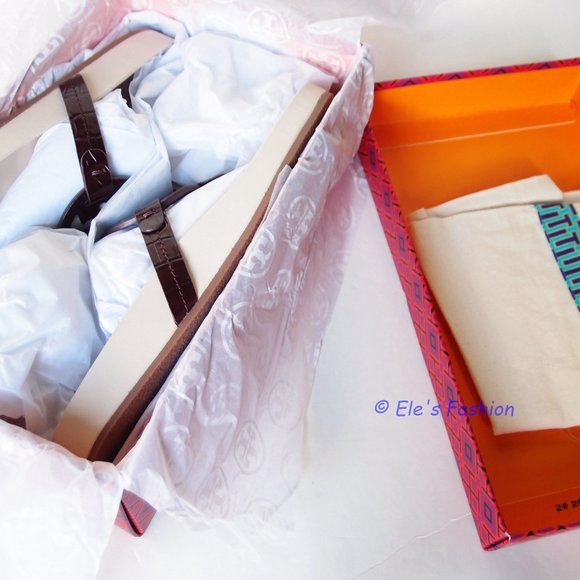 ❤️ NIB Tory Burch Miller Cloud Leather Sandal Cream PLUM US 7 7.5 8.5 9 9.5 AUTH - Picture 5 of 16